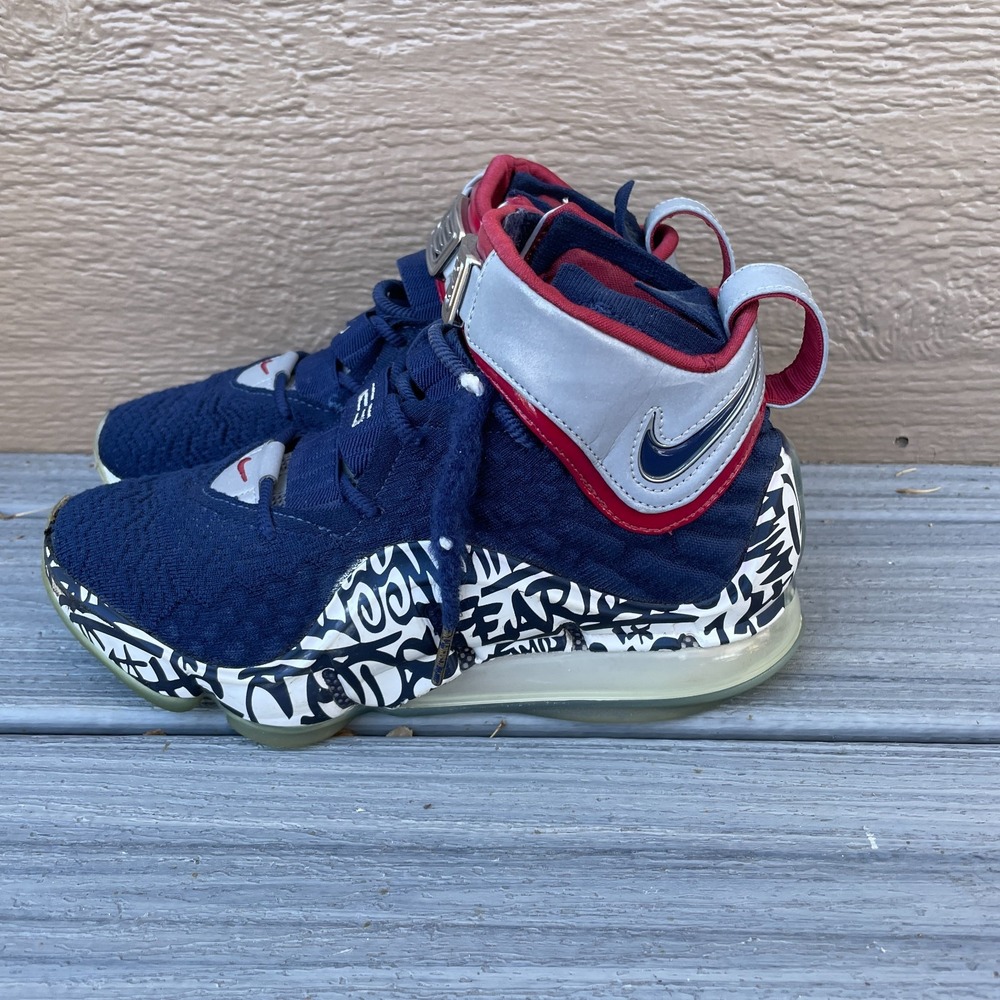 Nike LeBron 17 LeBron 4 Cold Blue Graffiti Mens Size 6.5‎ US CT6047-400  Shoes